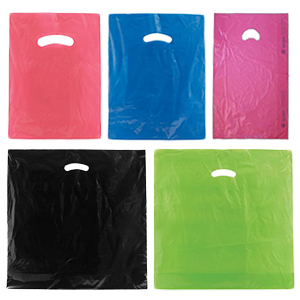 16 x 15 + 6 CITRUS FROSTED SOFT LOOP HANDLE AMERITOTE PLASTIC BAGS - 2.25  mil
