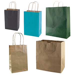 Colored Tint Kraft Shopping Bags