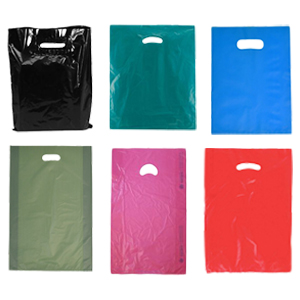 Small Clear Frost Plastic Shopping Bags (100 pcs.)