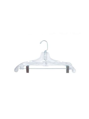 White Plastic Snap Grip Pant/Skirt Hanger w/ Swivel Hook - Plastic