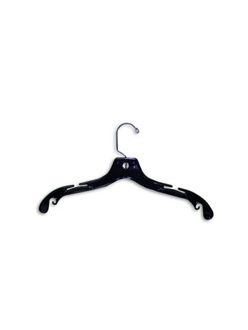 Plastic Hangers HD Heavy Duty, 16 Pcs. Black Color, Made in USA,Durable,  Tubular