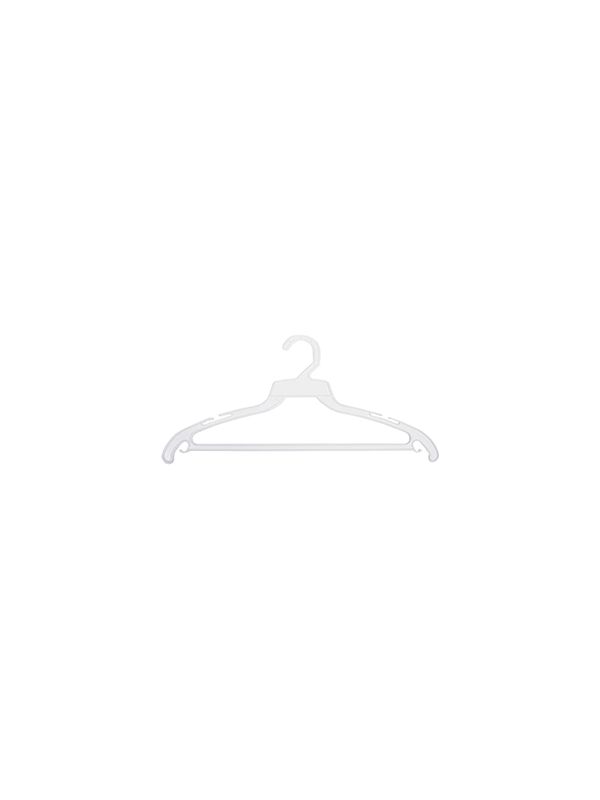 White Economy Plastic Dress Hangers - 16