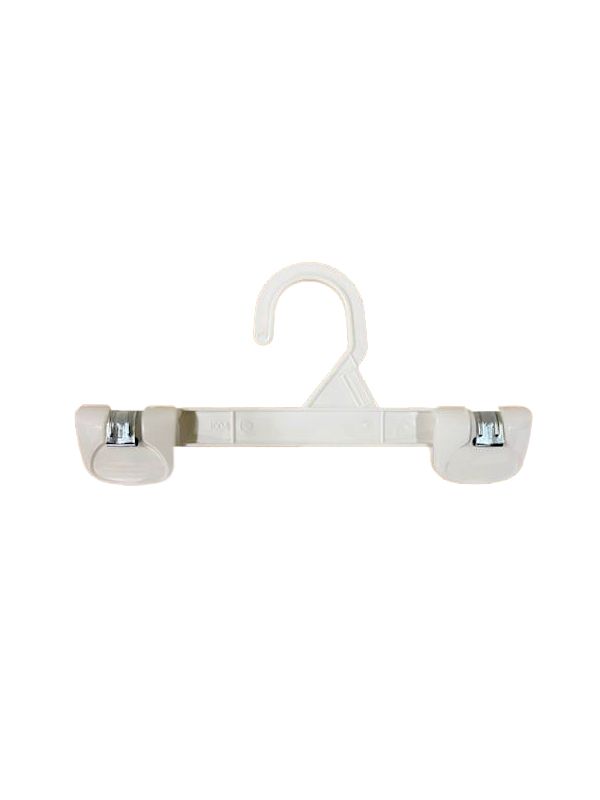 8 White, Molded Plastic Clip on Hangers