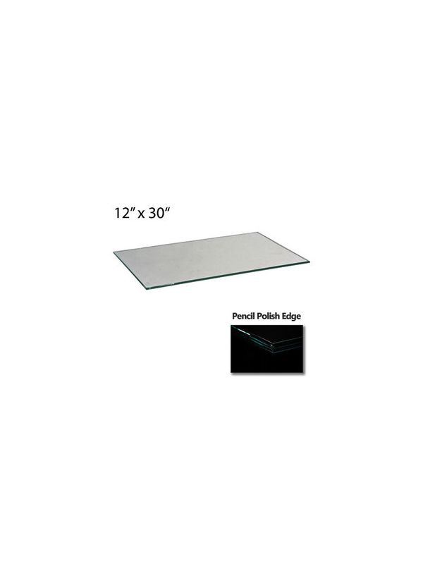 Rectangle Floating Glass Shelf Kit 8 x 30 inch - Clear